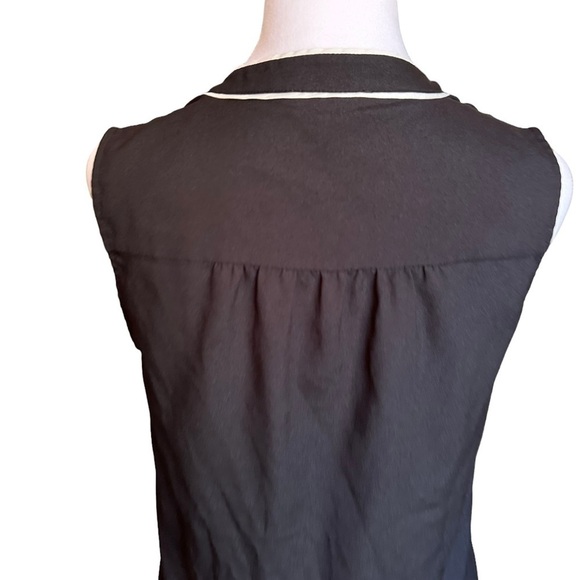 Calvin Klein Black White Trim Sleeveless Blouse size Small - Picture 5 of 17